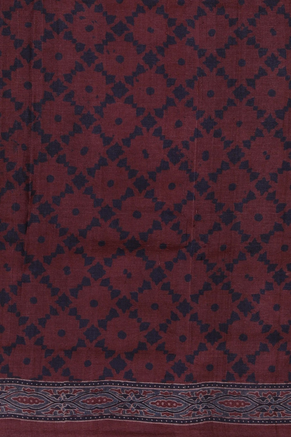 Image of Ajrakh Prints Desi Tussar Silk Saree