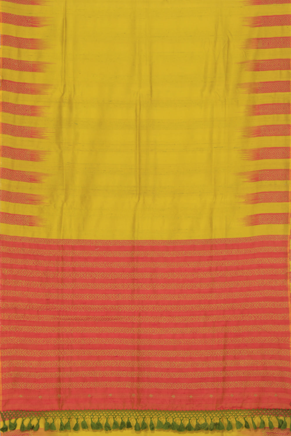 Image of Dupion Silk Kantha Stitch Saree