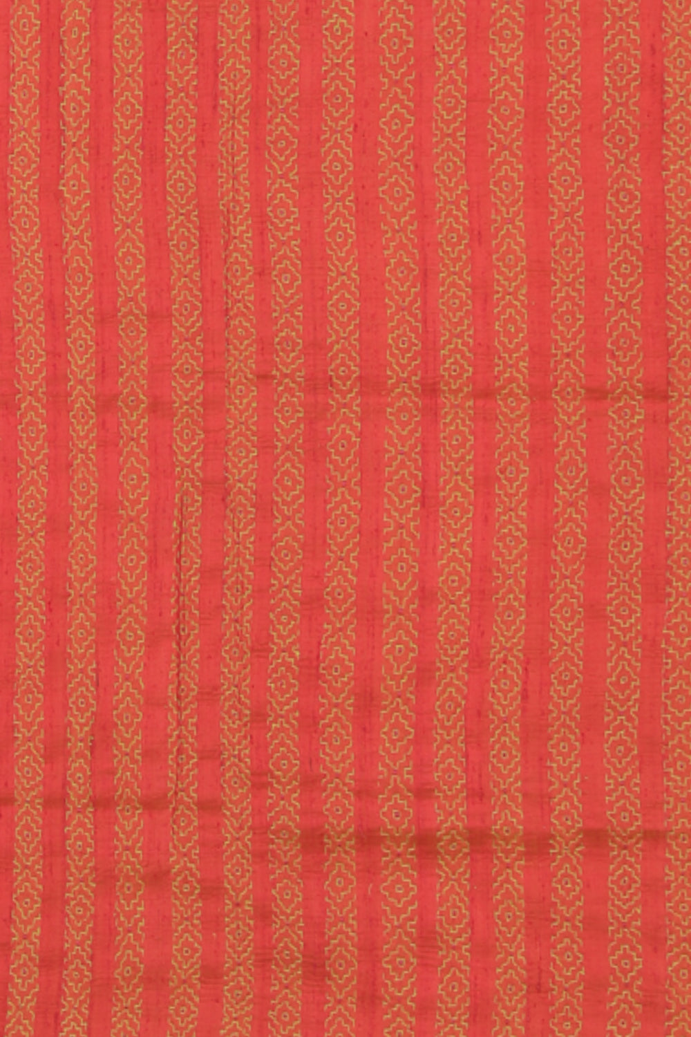 Image of Dupion Silk Kantha Stitch Saree