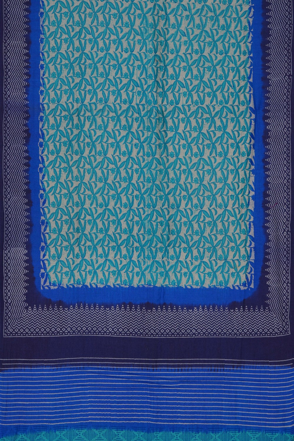 Image of A Floral Printed Desi Tussar Saree
