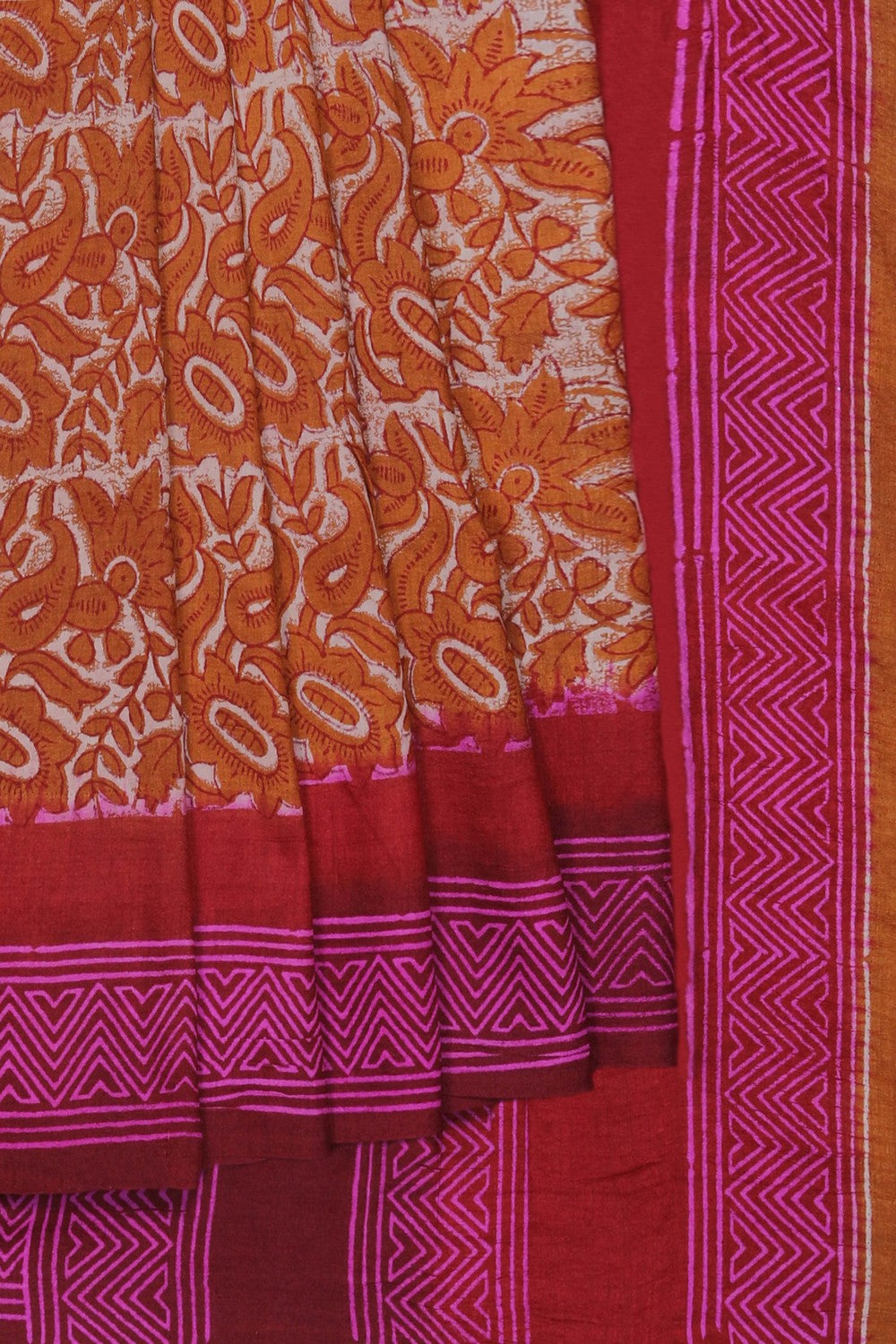 Image of Mustard Tussar Silk Saree