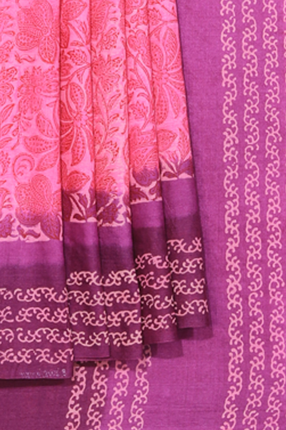 Collection of Bagru Printed Pink Saree in a gallery layout