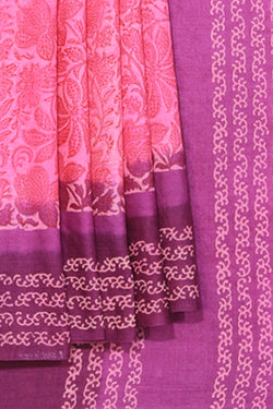 Collection of Bagru Printed Pink Saree in a gallery layout