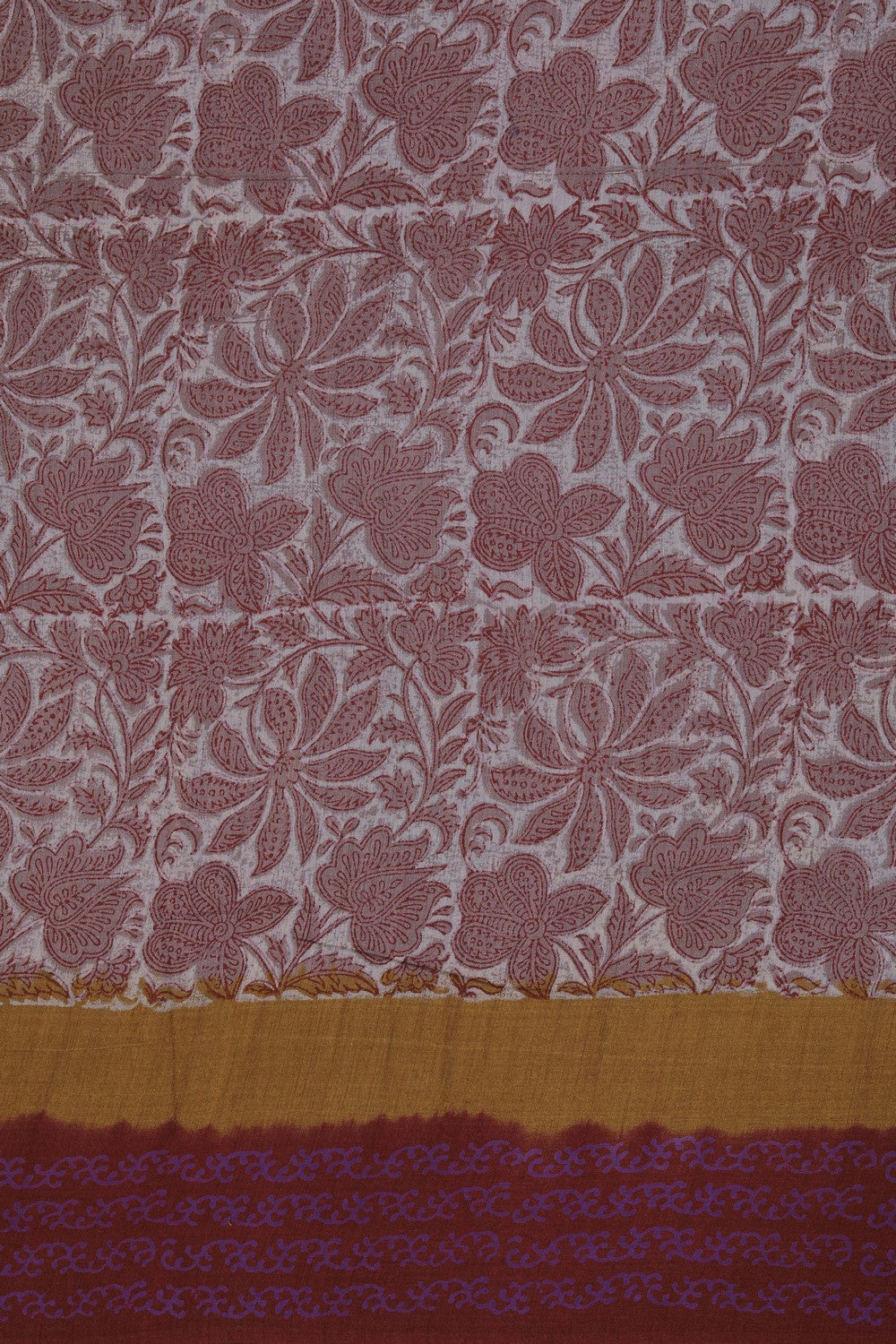 Image of A Floral Printed Desi Tussar Saree