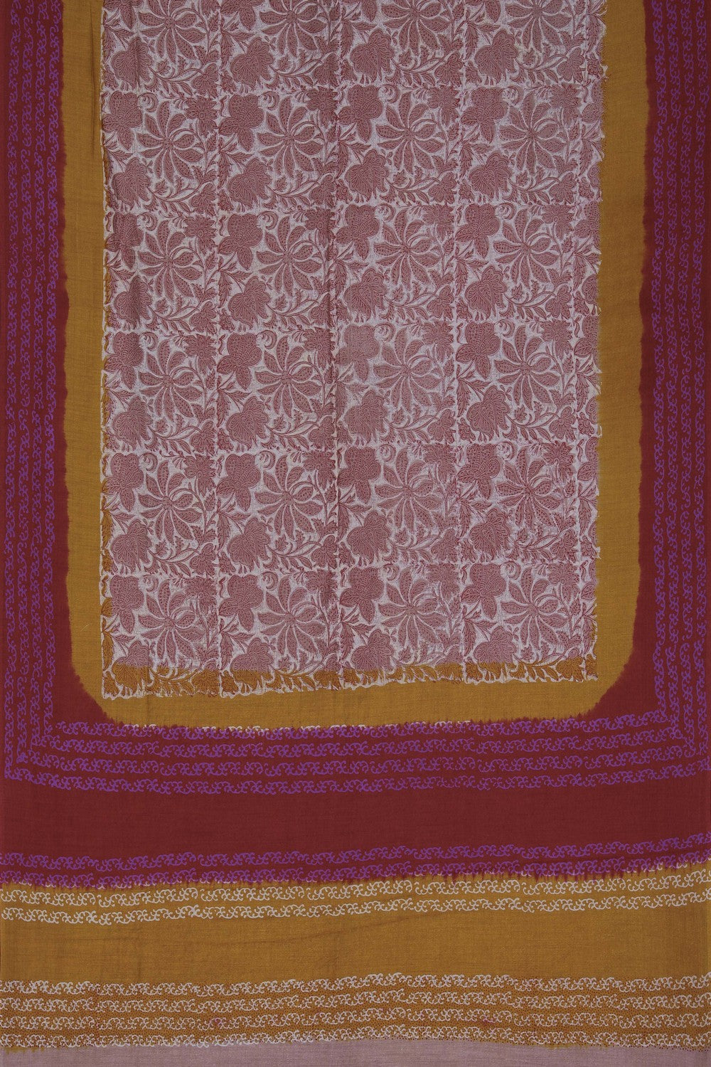 Image of A Floral Printed Desi Tussar Saree