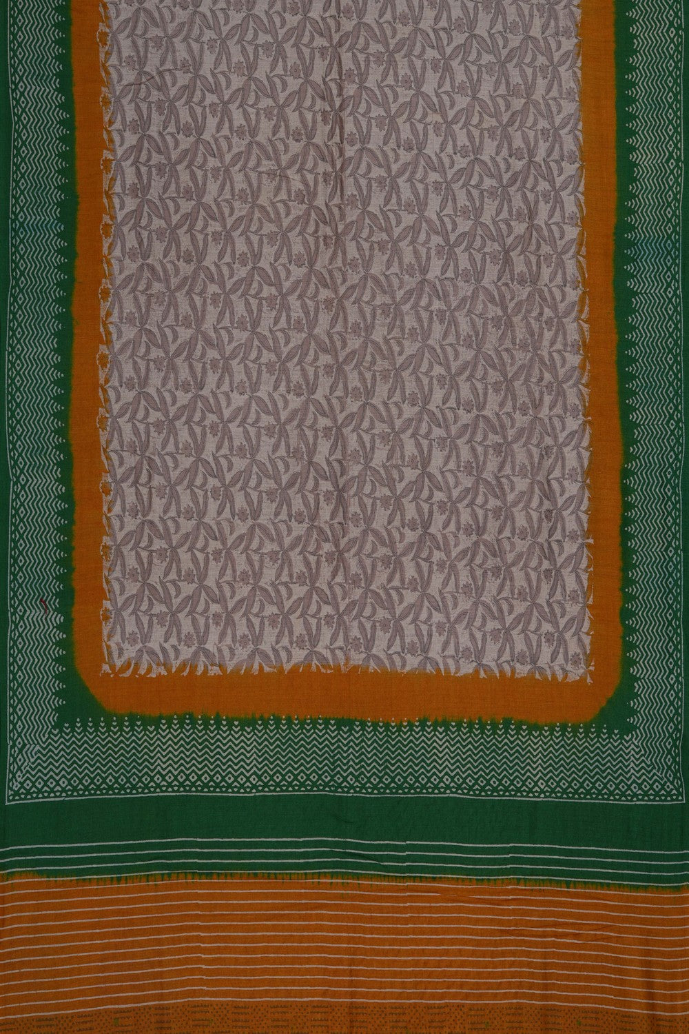 Image of A Floral Printed Desi Tussar Saree
