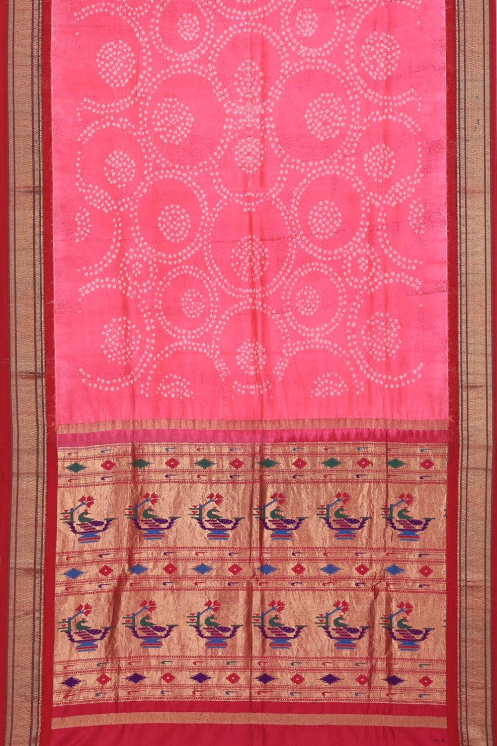 Collection of Bandhani Silk Pink Saree in a gallery layout