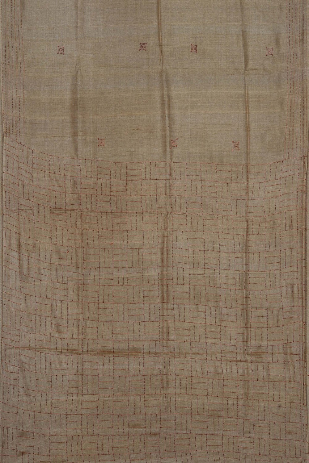 Image of Beige Desi Tussar Silk Saree