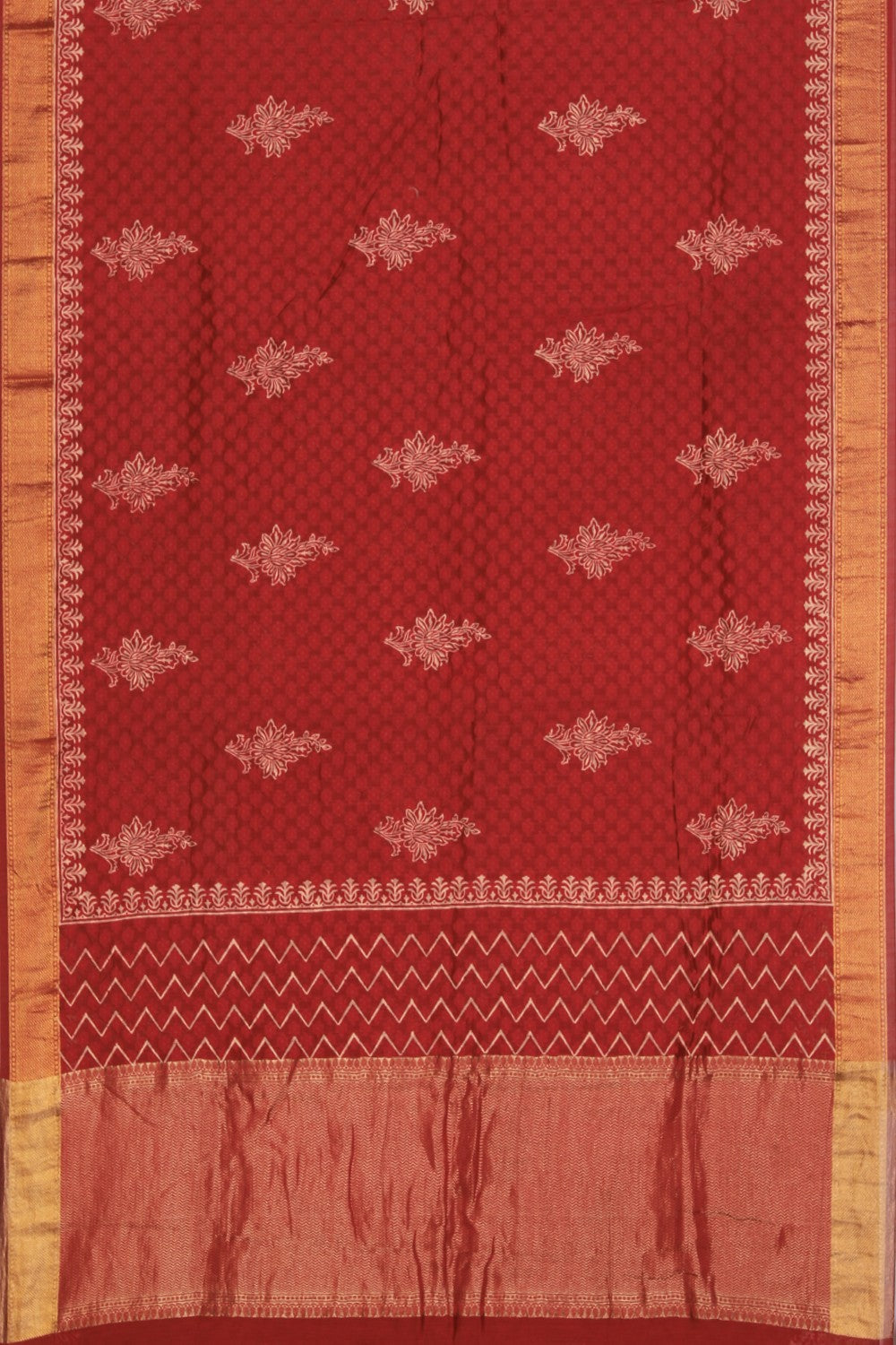 Image of Simple yet elegant Red Printed Saree