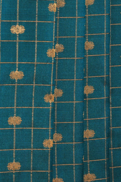 Image of Gadwal Silk Teal Blue Saree