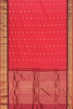 Collection of Gadwal Cotton Silk Pink Saree in a gallery layout