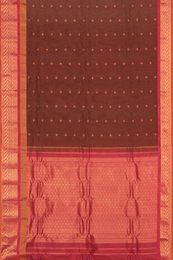 Collection of Gadwal Cotton Silk Leaf Green Saree in a gallery layout