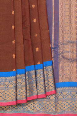 Collection of Gadwal Cotton Silk Leaf Green Saree in a gallery layout