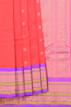 Collection of Gadwal Cotton Silk Red Saree in a gallery layout