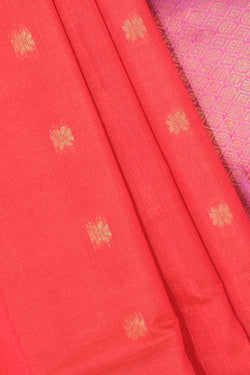 Collection of Gadwal Cotton Silk Red Saree in a gallery layout