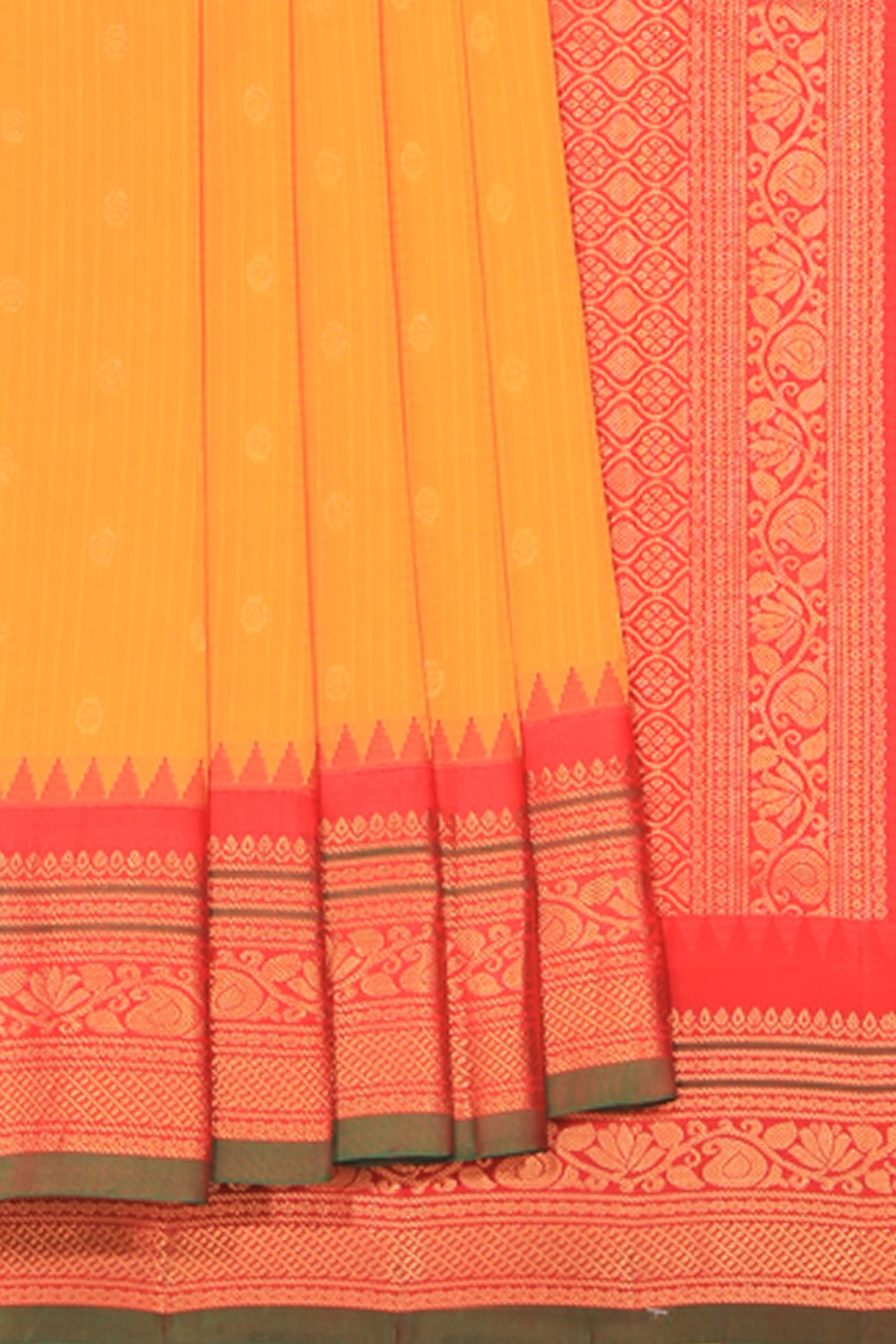 Collection of Gadwal Mustard Saree in a gallery layout