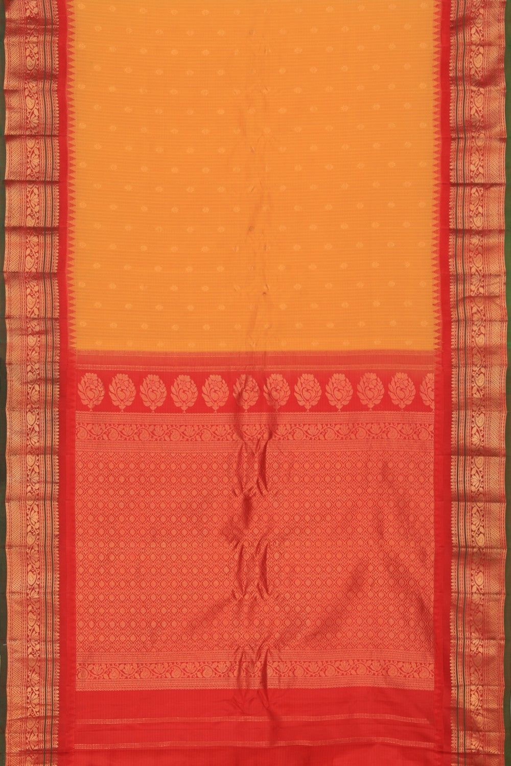 Collection of Gadwal Mustard Saree in a gallery layout