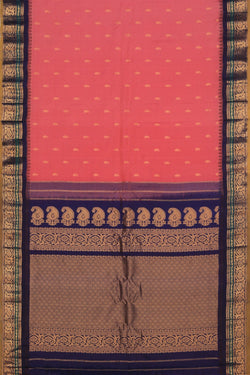 Image of Gadwal Silk Coral Pink Saree