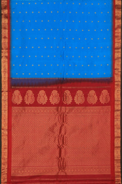 Image of Gadwal Blue Saree