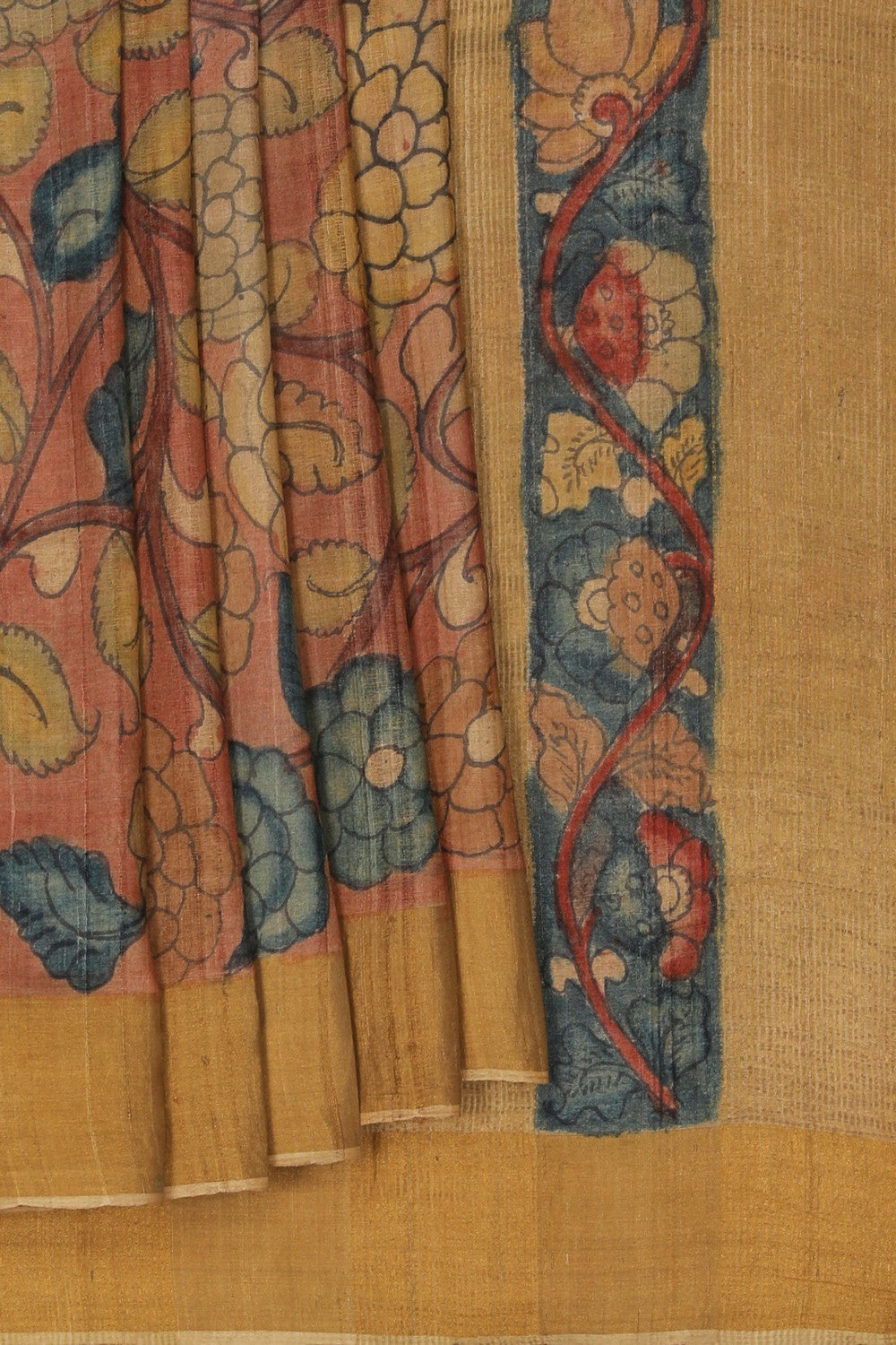 Image of Kalamkari Hand-Painted Saree