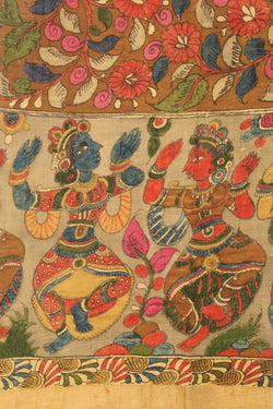 Image of Kalamkari Hand-Painted Saree