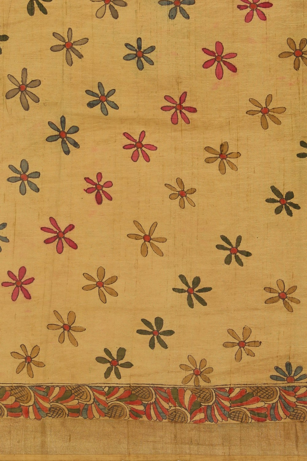 Image of Kalamkari Hand-Painted Saree