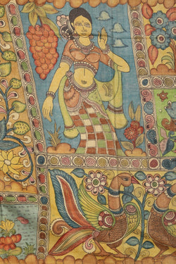 Image of Kalamkari Hand-Painted Saree