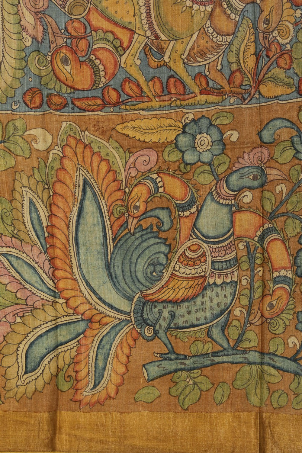 Image of Kalamkari Hand-Painted Saree