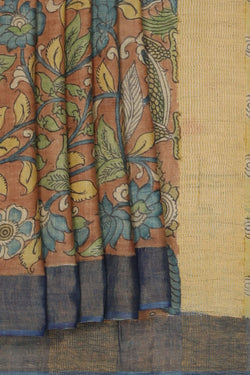 Image of Kalamkari Hand-Painted Saree