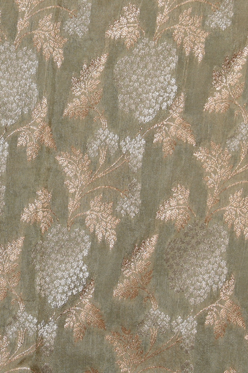 Collection of Gorgeous Brocade Silk Sage-Green Saree in a gallery layout