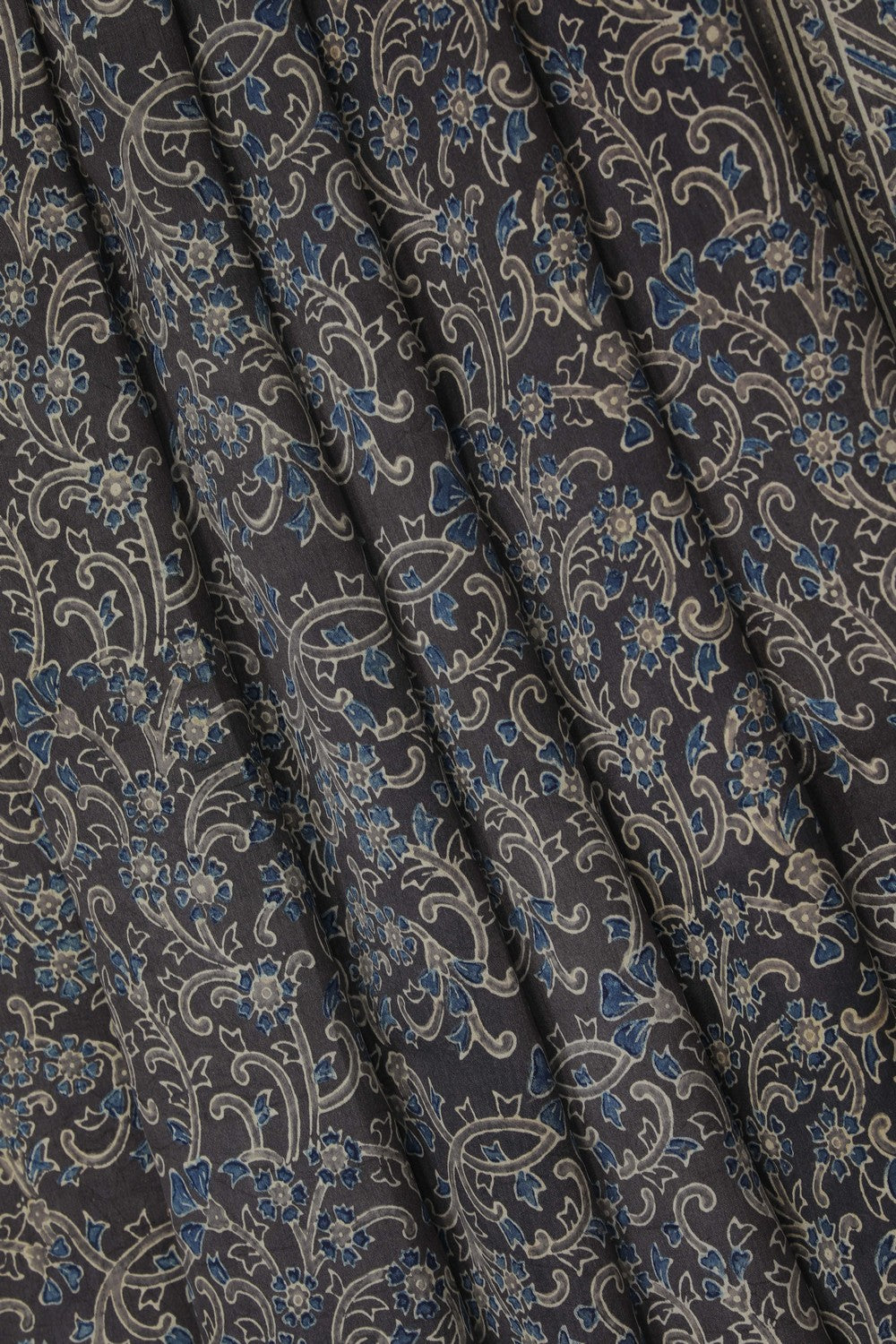 Image of Ajrakh Printed Silk Saree