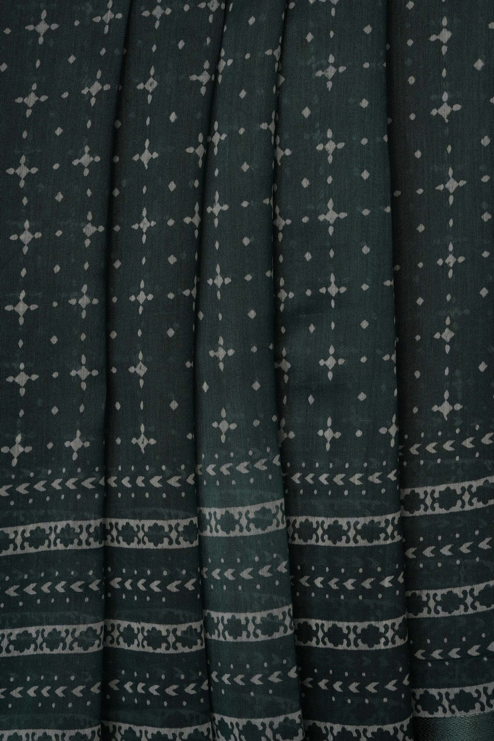 Image of Green Chanderi Silk Cotton Saree