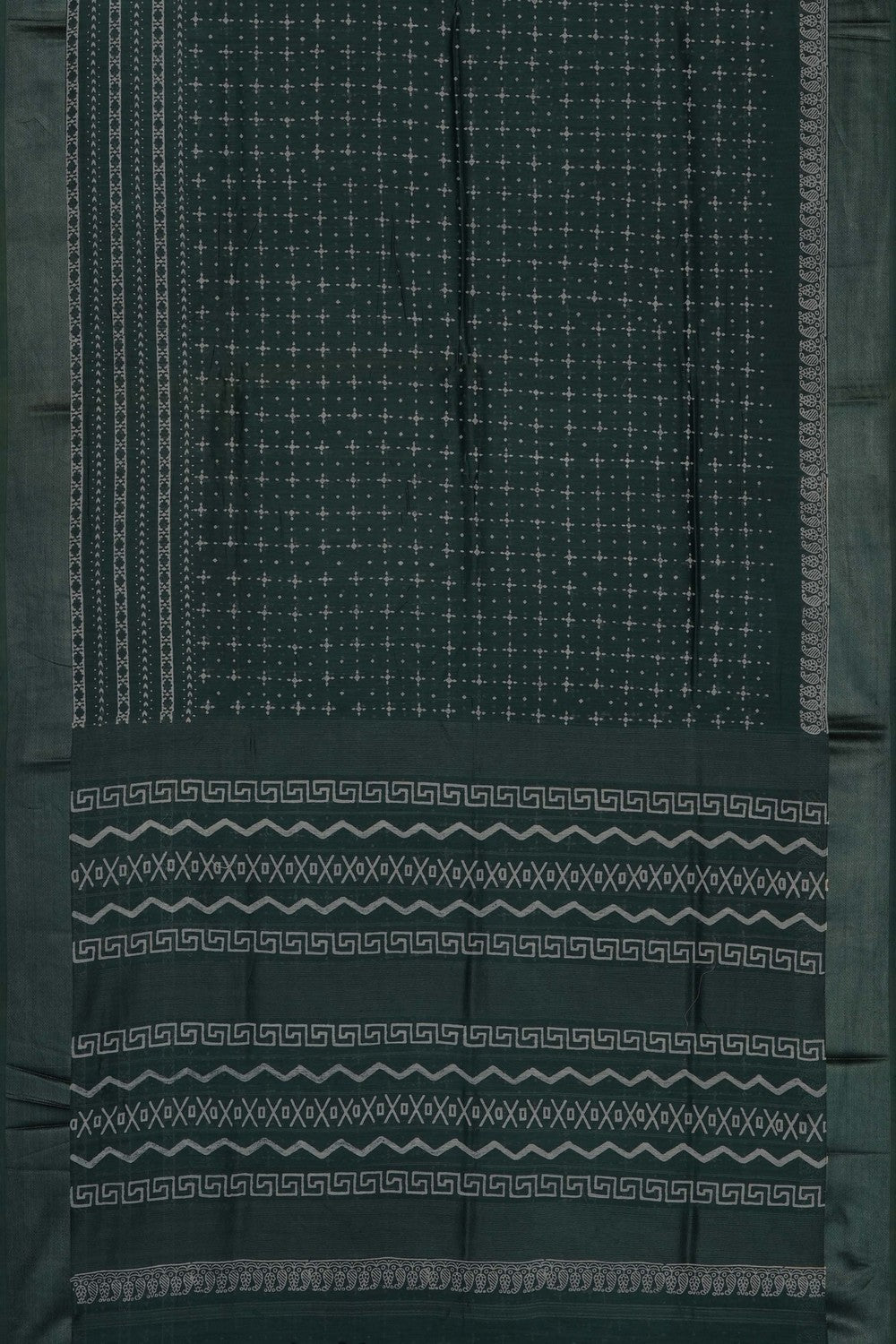 Image of Green Chanderi Silk Cotton Saree