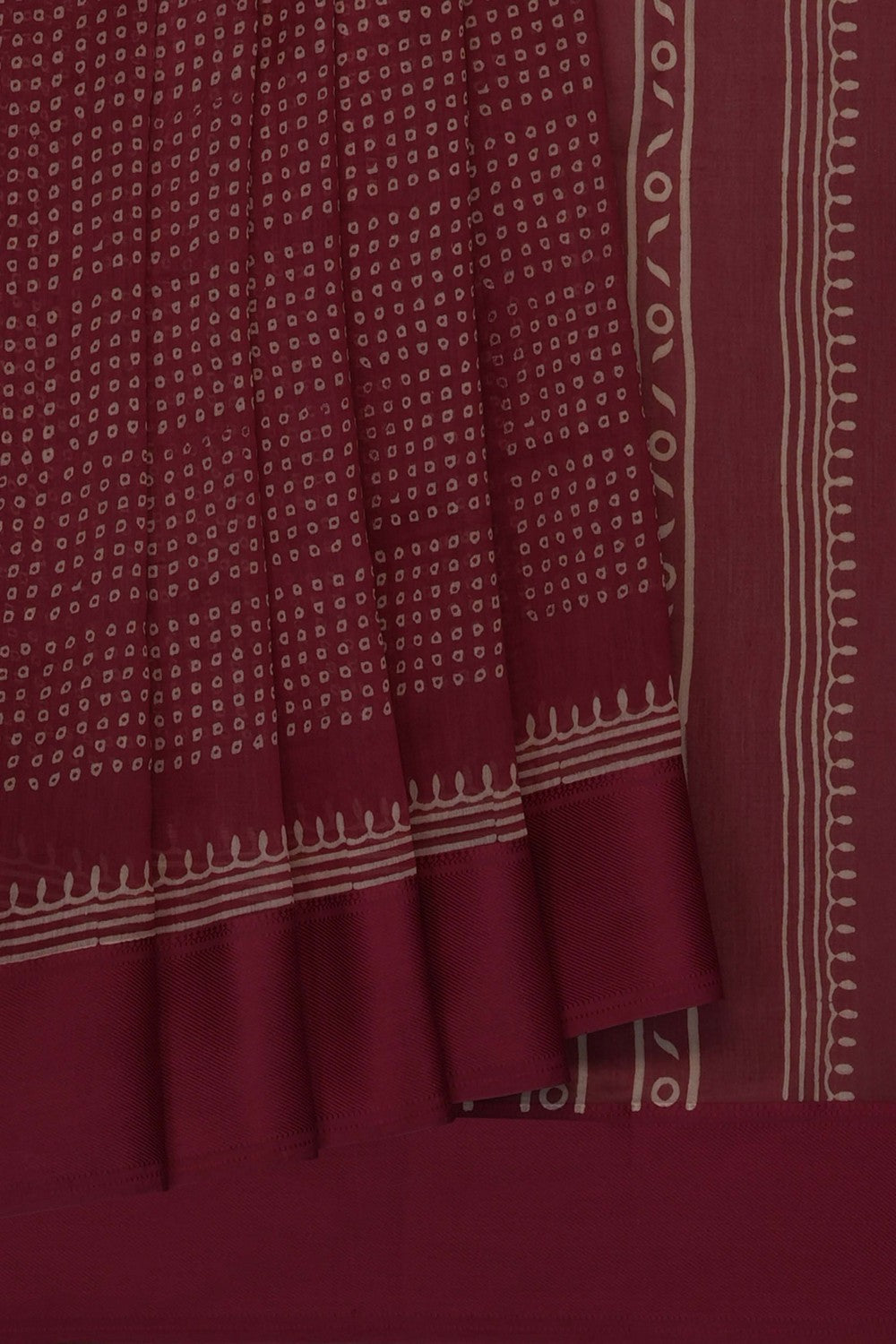 Image of Red Chanderi Silk Cotton Saree