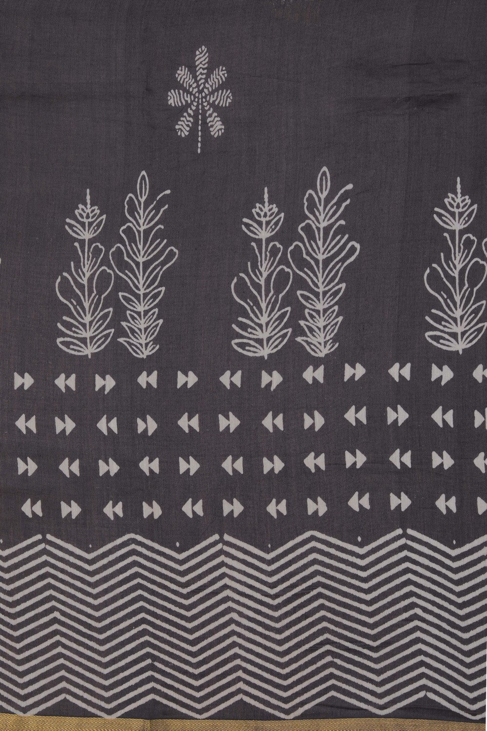 Image of Grey Chanderi Silk Cotton Saree