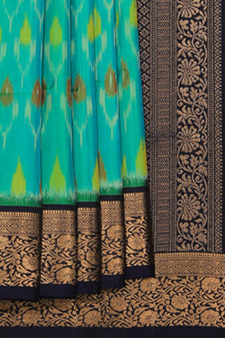 Collection of South Silk Sea Green Saree in a gallery layout