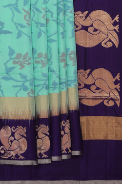 Collection of South Silk Sea Green Saree in a gallery layout