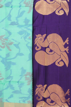 Collection of South Silk Sea Green Saree in a gallery layout