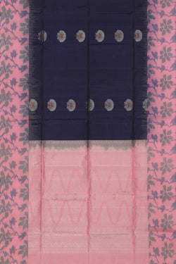 Collection of South Silk Navy Blue Saree in a gallery layout