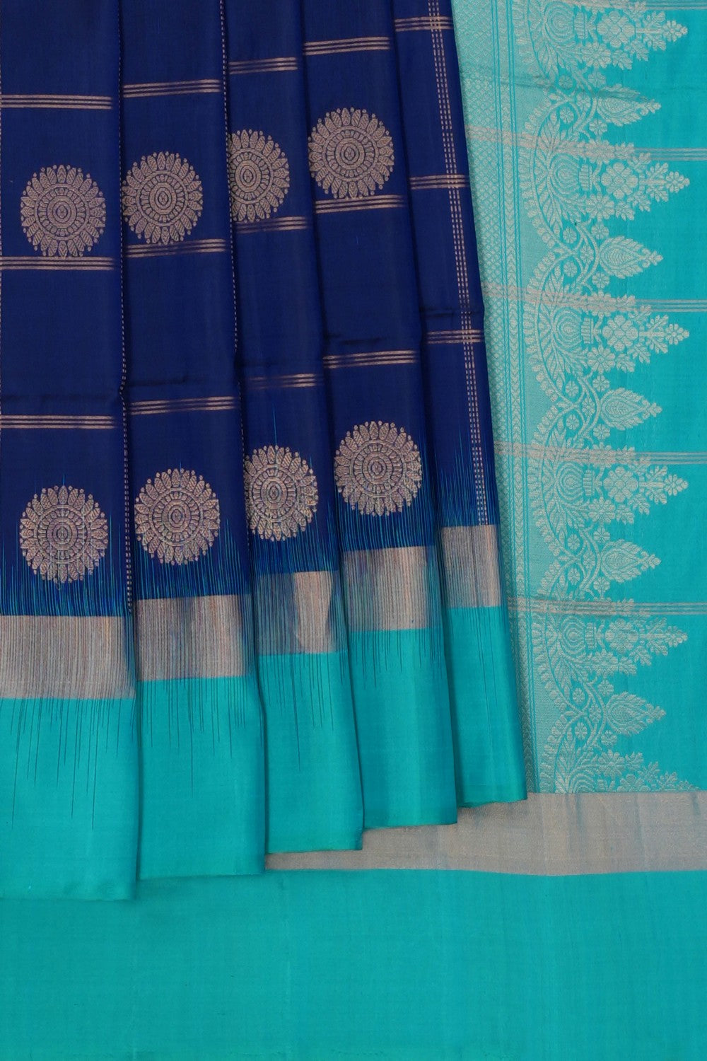 Image of Navy Blue South Silk Saree