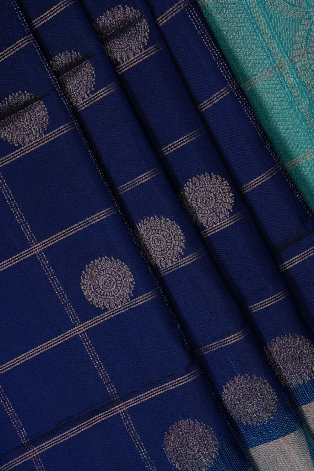 Image of Navy Blue South Silk Saree