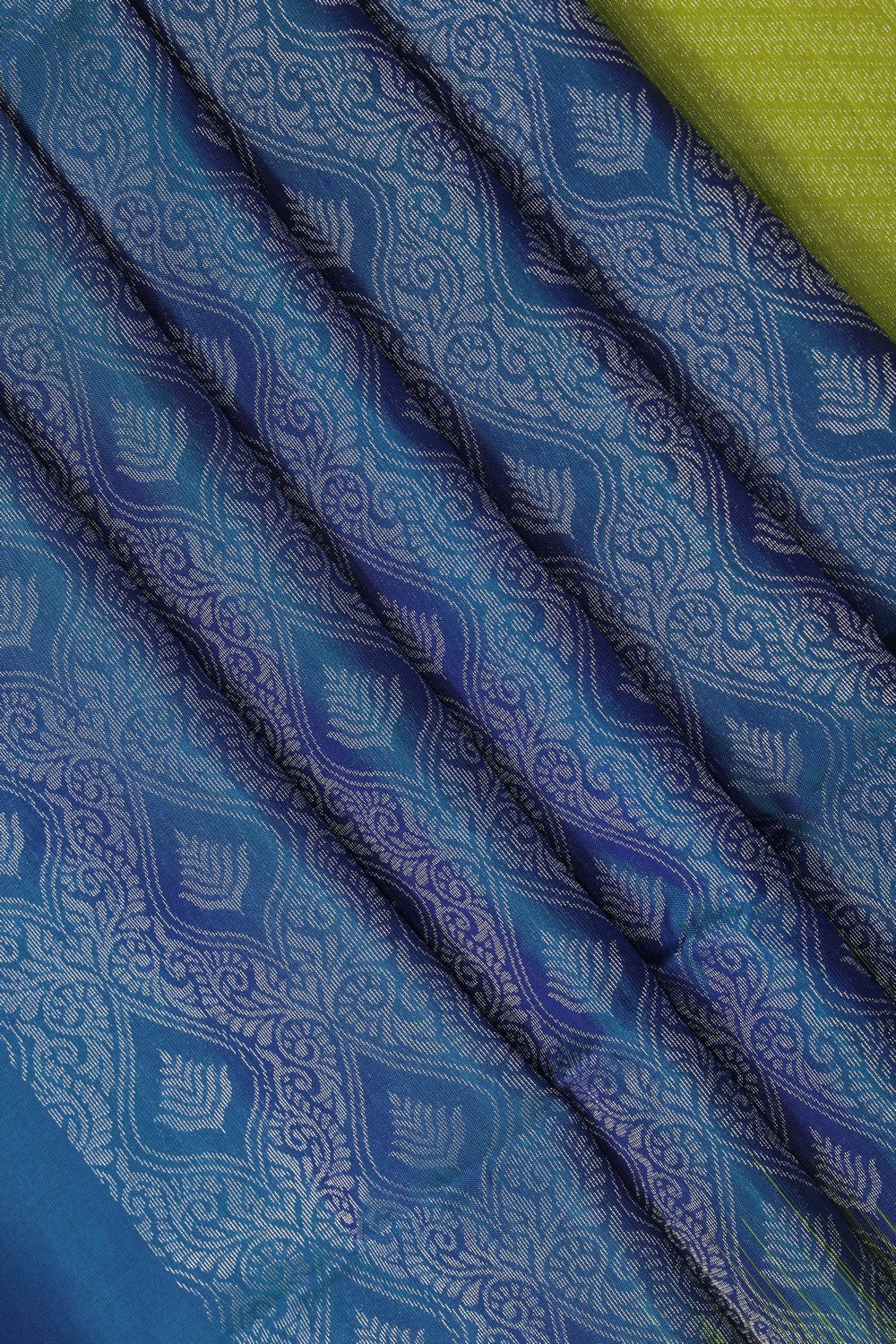 Image of Blue South Silk Brocade Saree