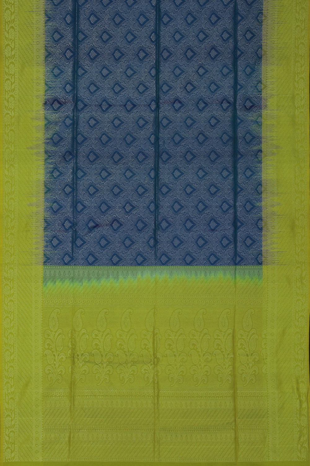 Image of Blue South Silk Brocade Saree