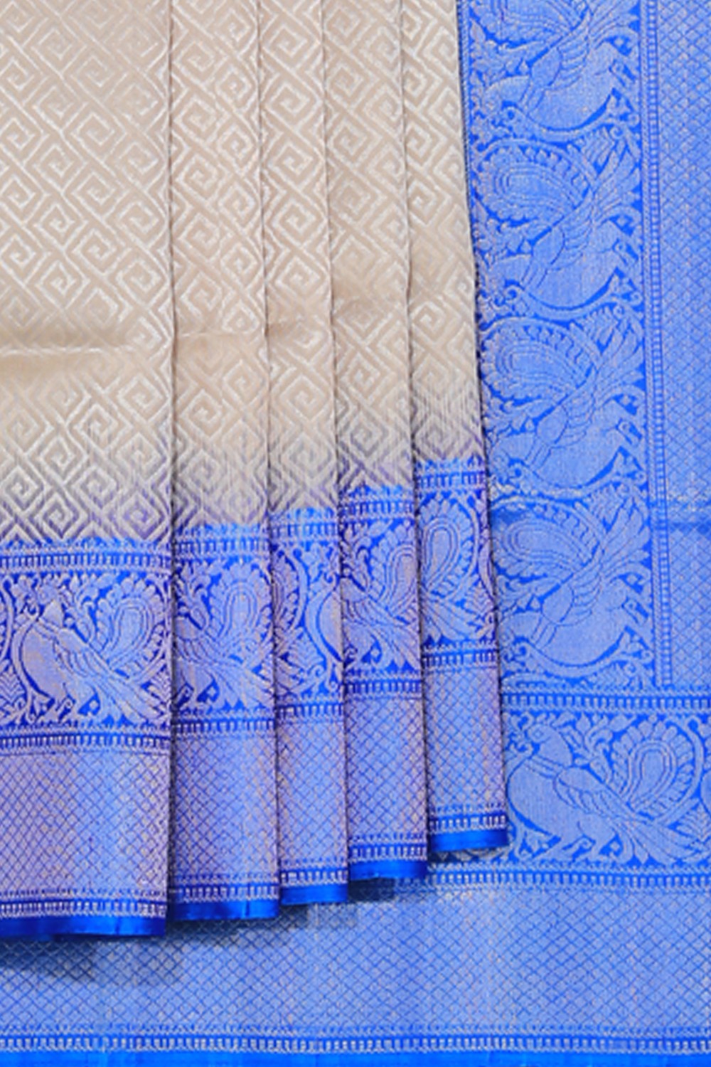 Collection of South Silk Beige Saree in a gallery layout