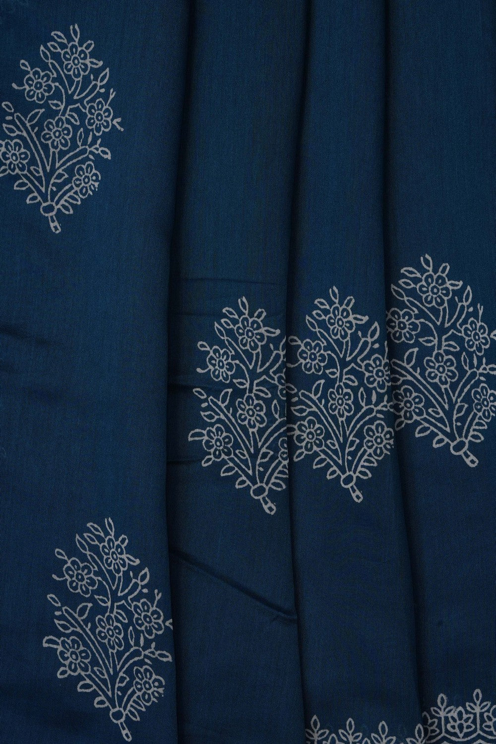 Image of Blue Chanderi Silk Cotton Saree