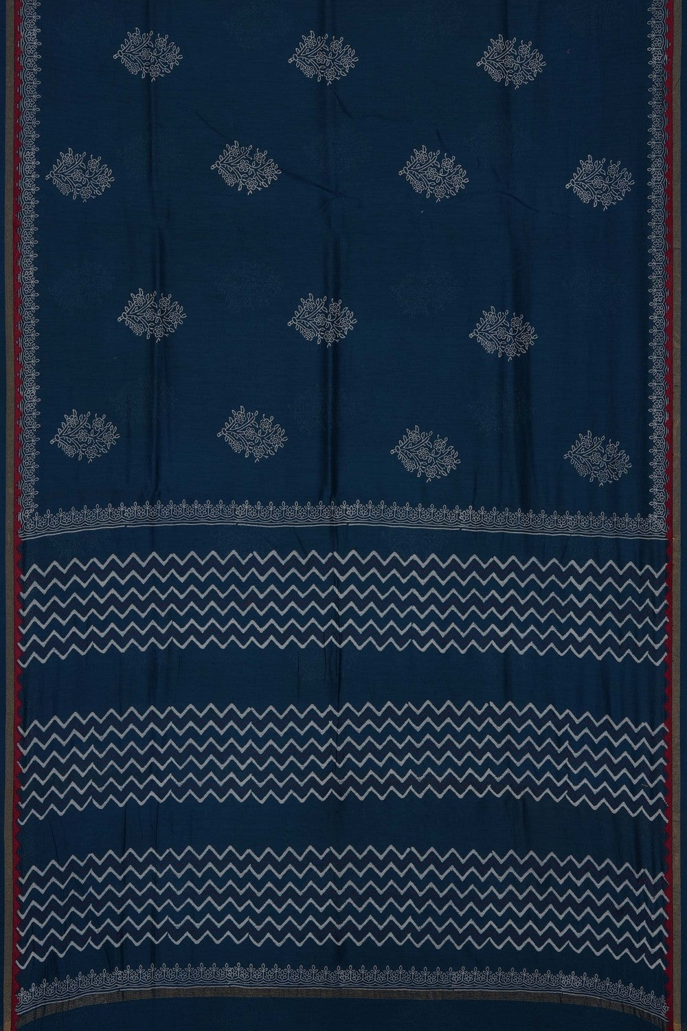 Image of Blue Chanderi Silk Cotton Saree