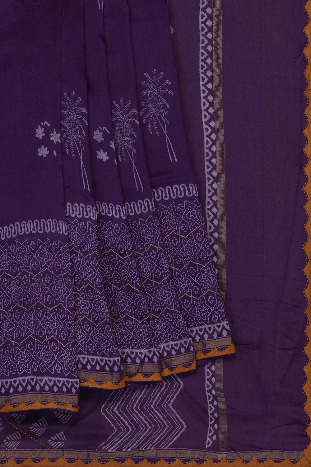 Image of Purple Chanderi Silk Cotton Saree
