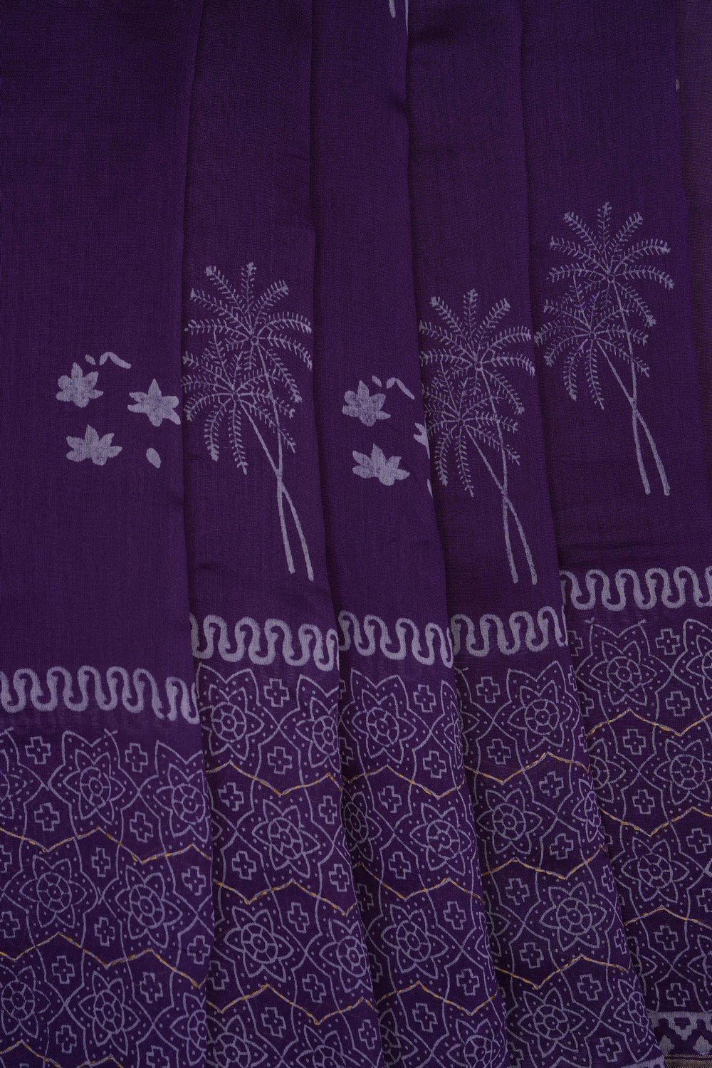 Image of Purple Chanderi Silk Cotton Saree
