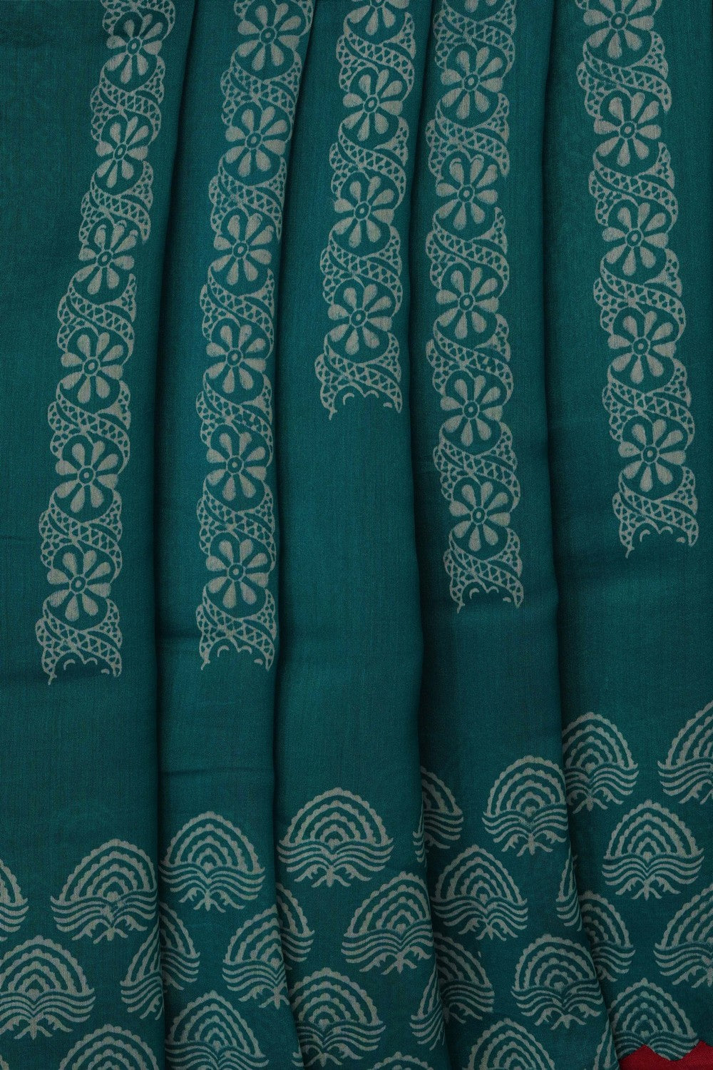 Image of Green Chanderi Silk Cotton Saree