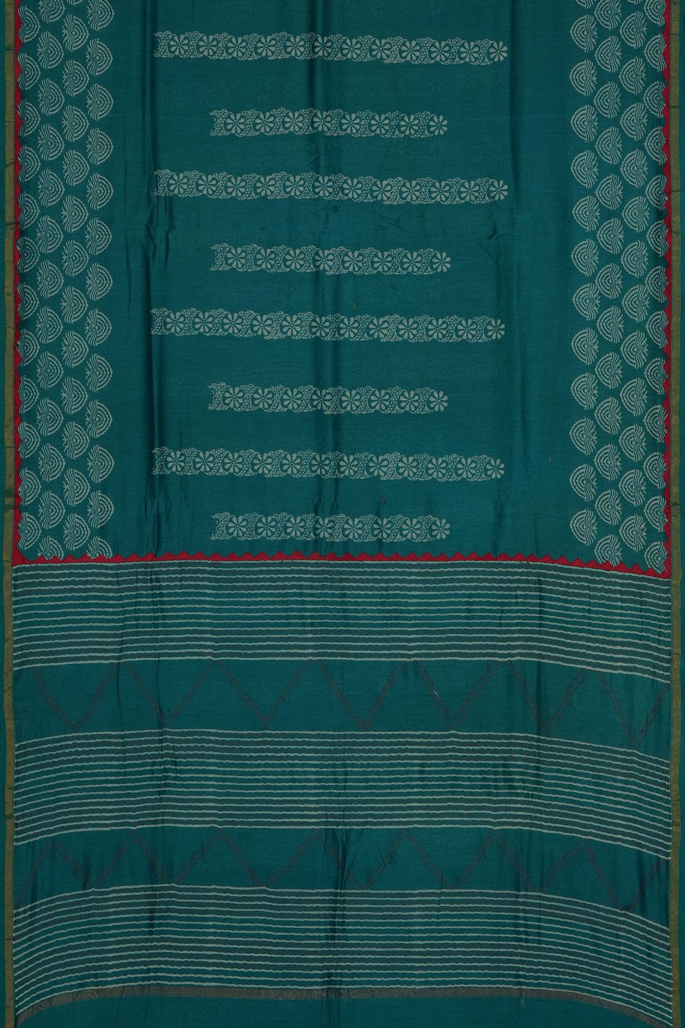 Image of Green Chanderi Silk Cotton Saree